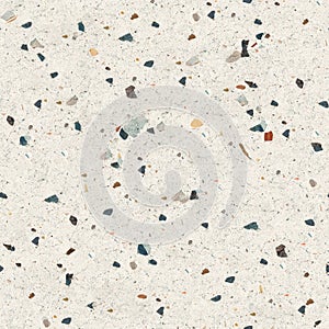 Seamless texture of beige venetian quartz stone terrazzo tiles