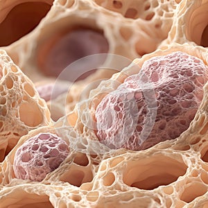 seamless texture of biological tissue under microscope photo