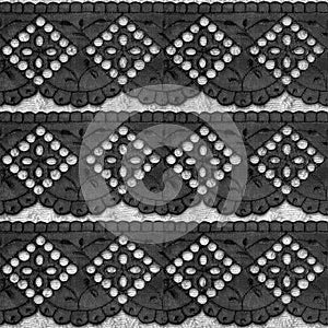 Seamless texture of black colored lace