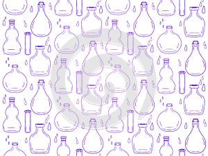 Seamless texture with bottles and jars