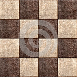 Seamless texture combination of leather squares