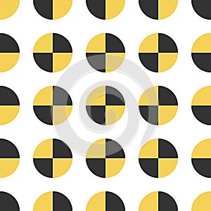 Seamless texture of crash test sign. Vector pattern.