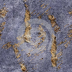 Seamless texture of cutted and torn denim