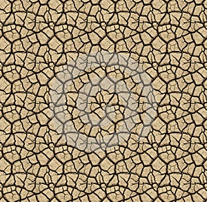 Seamless texture of a dry, arid land photo