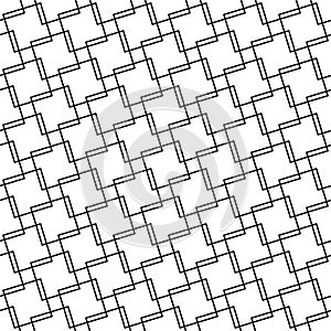 Seamless texture with intersecting black squares(texture 1), modern stylish image.