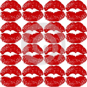 Seamless texture of kisses.