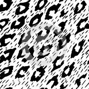 Seamless texture leopard gipard, animal skin black and white