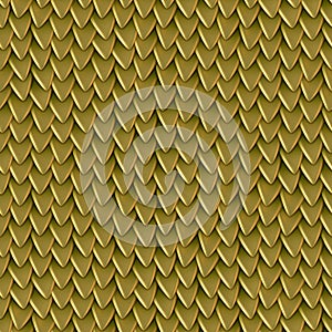 Seamless texture of metallic dragon scales. Reptile skin pattern