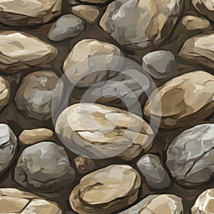 Seamless Texture of Natural Smooth River Stones