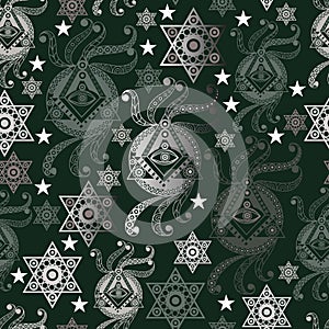 Seamless texture with occult symbol 3