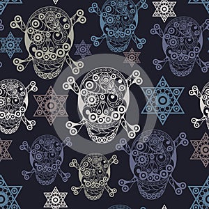 Seamless texture with occult symbol 1