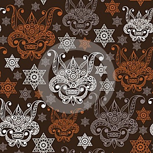 Seamless texture with occult symbol 4