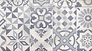 Seamless texture of old stone wall Azulejo patchwork tile surface