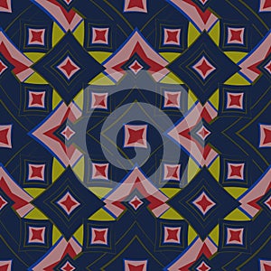 Seamless texture, pattern. Abstract geometric pattern on a square background - colored diamonds.