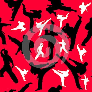 Seamless texture pattern red karate martial arts. Vector, EPS. photo