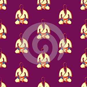 Seamless texture pattern karate fist MMA martial arts. Vector, EPS.