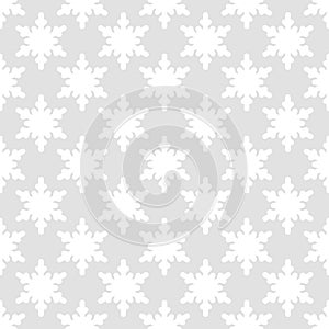 Seamless texture pattern with snowflakes gray white