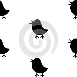 Seamless texture pattern vector cute silhouette chick easy logo