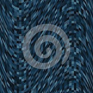 Seamless Texture of Pixel Denim Blue Dense Pixelated Noise Background