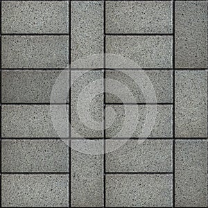 Seamless Texture of Rectangular Gray Paving Slabs