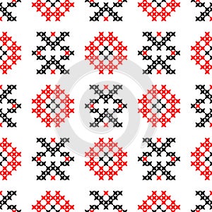 Seamless texture with red and black abstract patterns