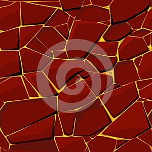 Seamless texture red stone with lava or fire