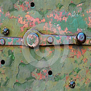 Seamless texture of rusty armor with rivets