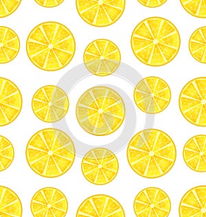 Seamless Texture with Slices of Lemons