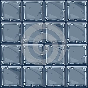 Seamless texture of square stone, background stone wall tiles. Vector illustration for user interface of the game