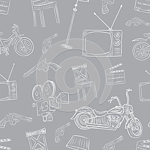 Object set seamless texture gray