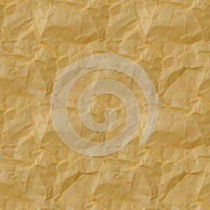 Seamless texture of yellow crumpled paper. seamless