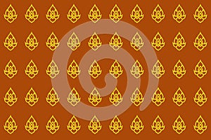 Seamless Thai golden flowers on a brown background