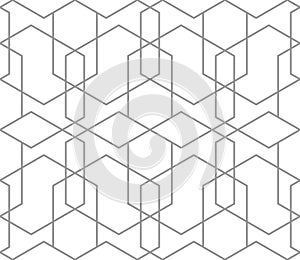 Seamless thin linear vector pattern. Abstract geometric background. Stylish fractal texture