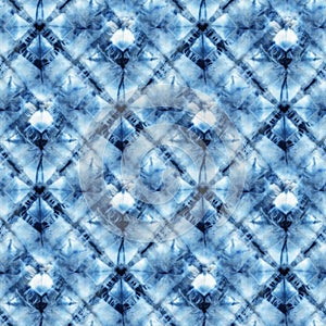 Seamless tie-dye pattern of indigo color