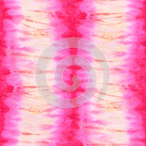 Seamless tie-dye pattern of pink color on white silk.