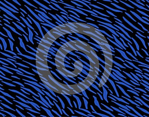 seamless tiger and zebra stripes animal skin pattern. Blue black texture for textile fabric print. Suitable for fashion use