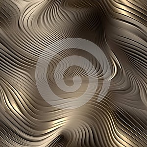 Seamless Tile of Metalic Wavy Abstract Background - Generative AI