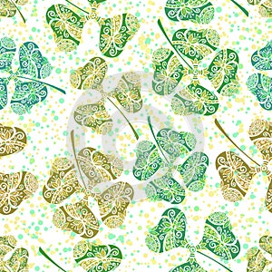 Seamless Tile Ornament, Clover Plants