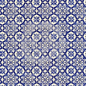 Seamless tile pattern of ancient ceramic tiles photo