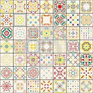 Seamless tile pattern. Colorful boho pattern. Ornament pattern.