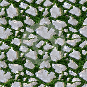 Seamless tile pattern of grass and rock