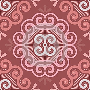 Seamless Tile Pattern in Marsala Colors