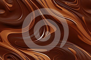 Seamless tile of sweet melted milk chocolate texture with silky swirls