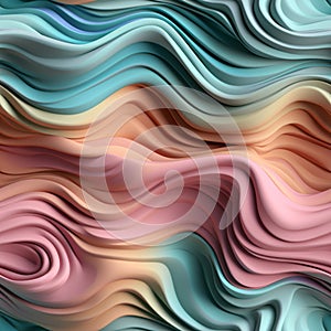 Seamless Tile of Wavy Pastel Abstract Background - Generative AI