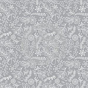 Seamless Tileable Christmas Holiday Floral Background Pattern