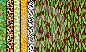 Seamless, Tileable Jungle or Zoo Animal Themed Backgrounds