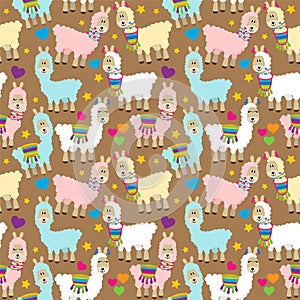 Seamless, Tileable Llama and Cactus Pattern