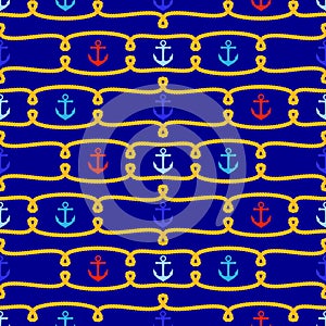 Seamless Tileable Nautical Themed Vector Background or Wallpaper