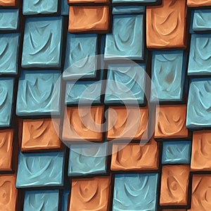 Seamless tileable pattern of colorful roof tiles. Tileable background.