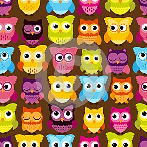 Seamless and Tileable Vector Owl Background Pattern